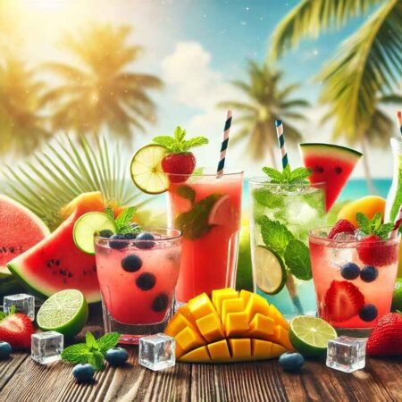 نوشیدنی خنک میوه‌ای و طبیعی برای مهمانی
